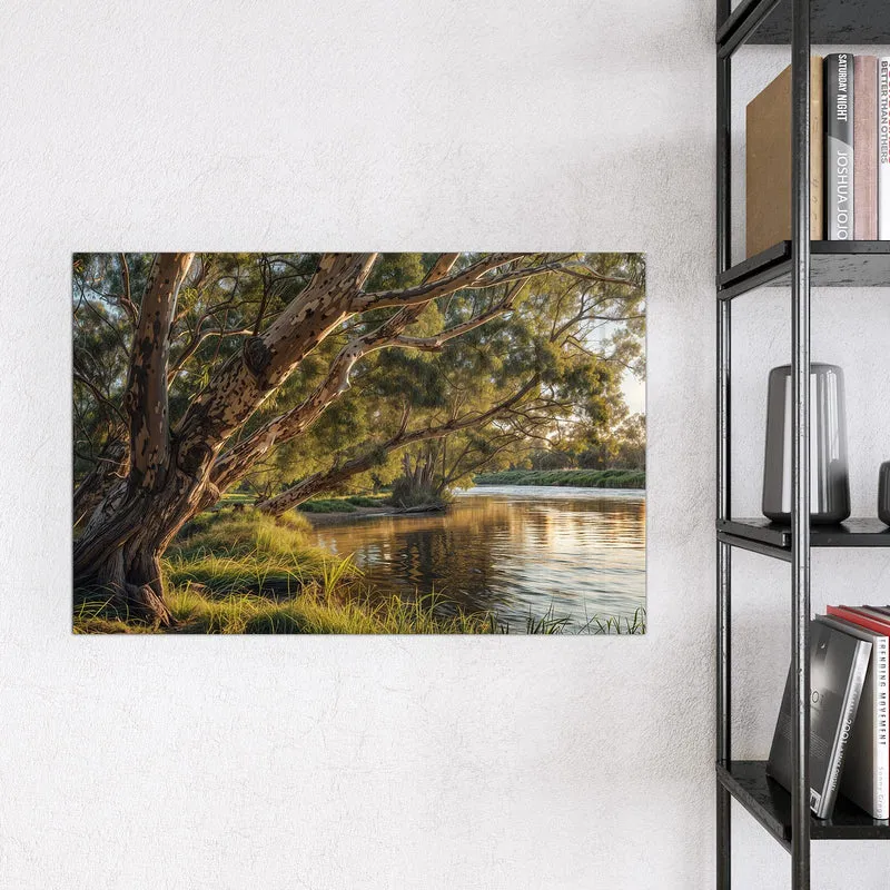 Magnettafel - Baum am Flussufer