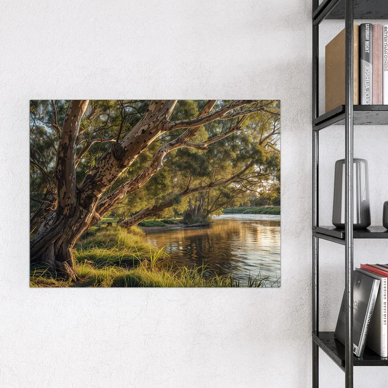 Magnettafel - Baum am Flussufer
