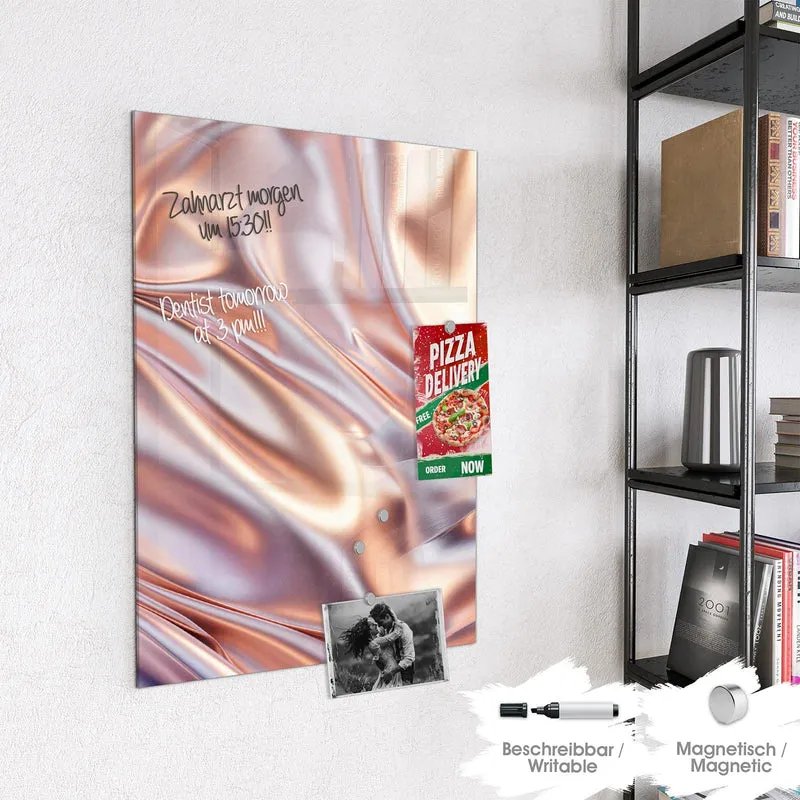 Magnettafel - Seidenfalten in Kupfer