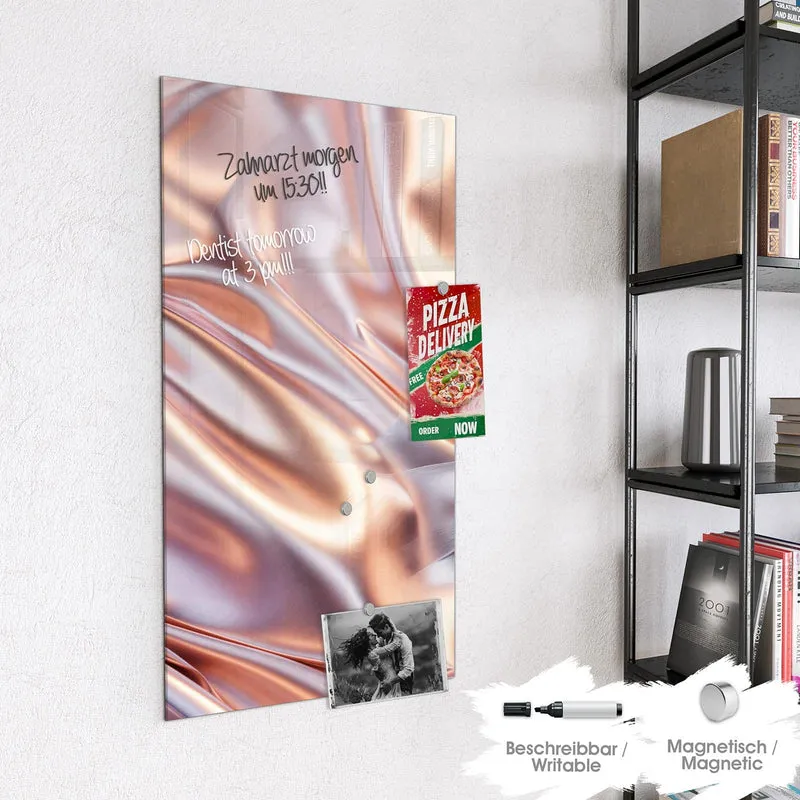 Magnettafel - Seidenfalten in Kupfer