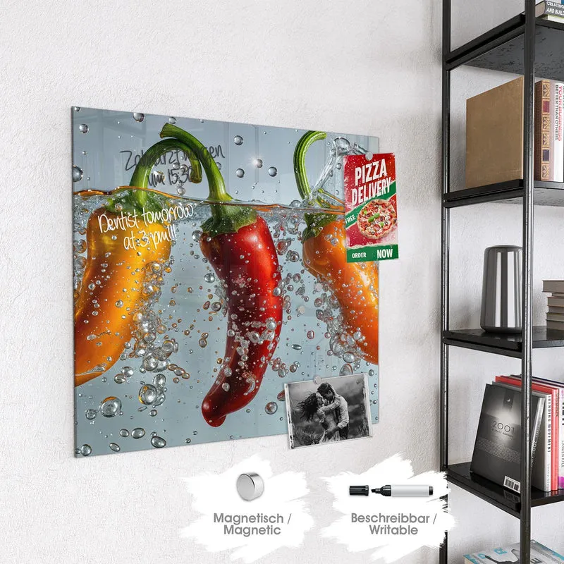 Magnettafel - Spritzige Paprika