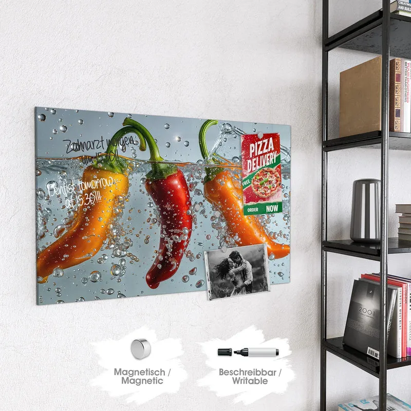 Magnettafel - Spritzige Paprika