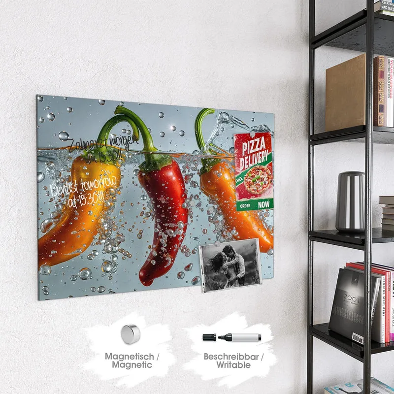 Magnettafel - Spritzige Paprika