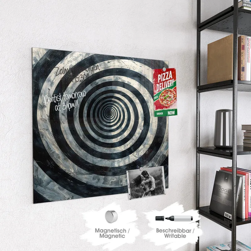 Magnettafel - Kreise in Schwarz-Weiß