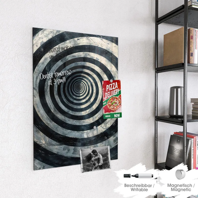 Magnettafel - Kreise in Schwarz-Weiß