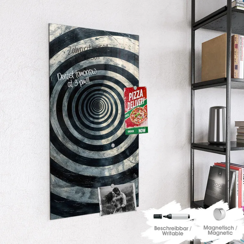 Magnettafel - Kreise in Schwarz-Weiß