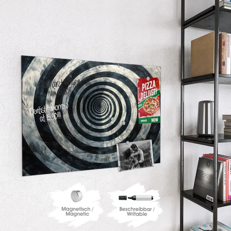 Magnettafel - Kreise in Schwarz-Weiß