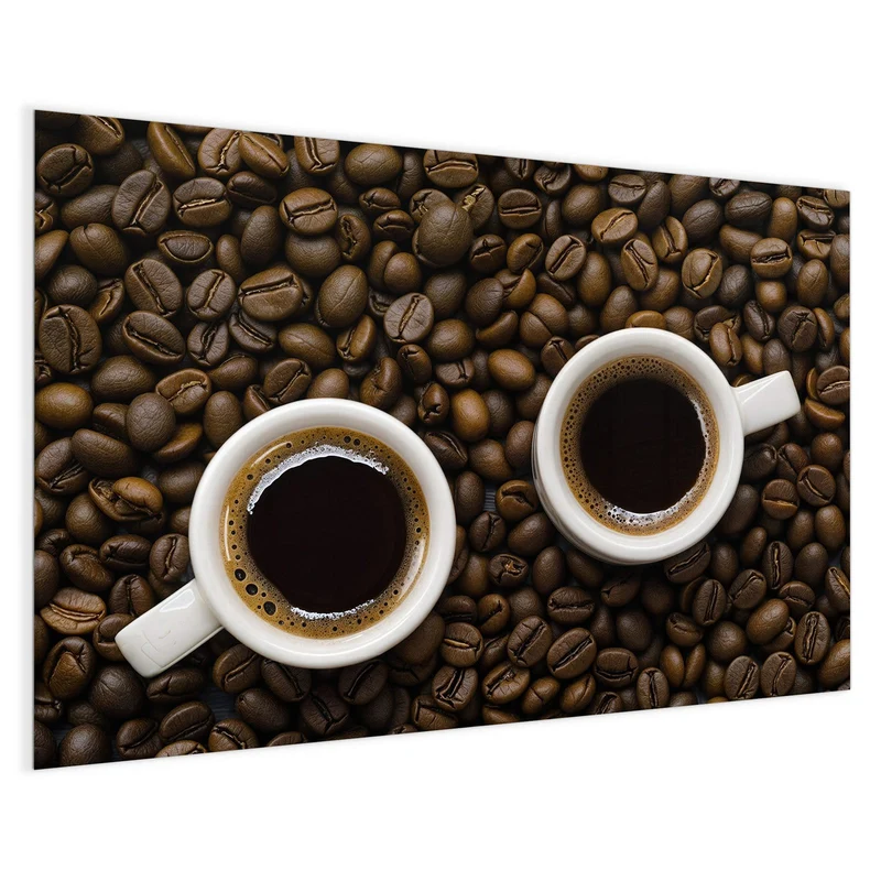 Magnettafel - Kaffeebohnen und Tassen