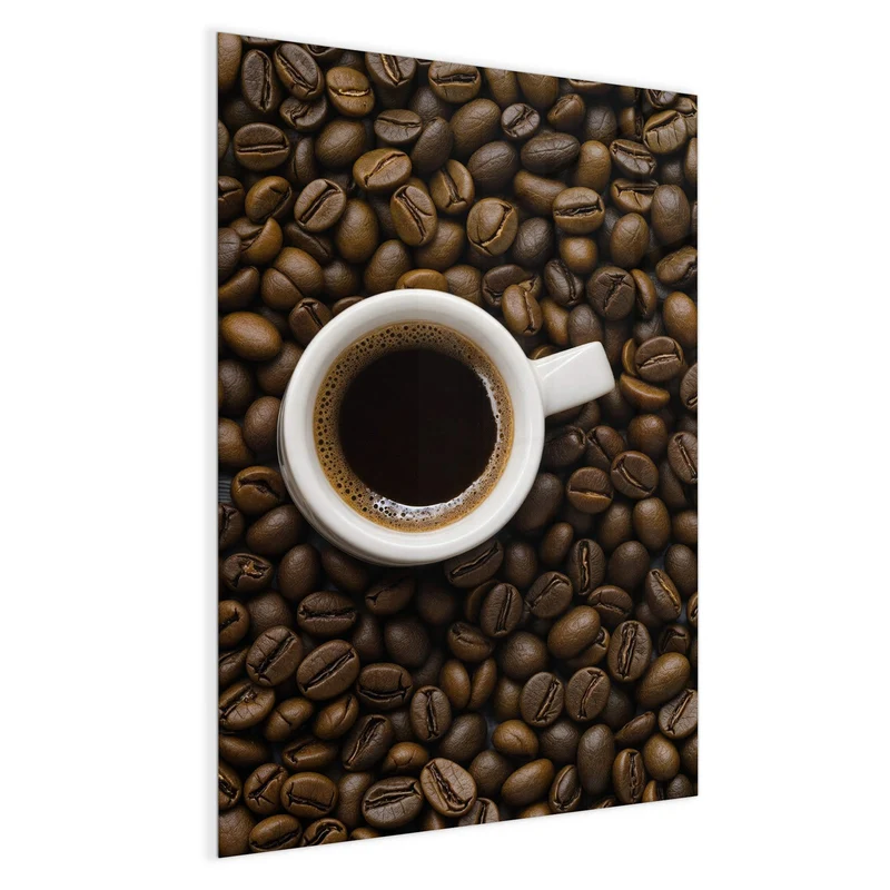 Magnettafel - Kaffeebohnen und Tassen