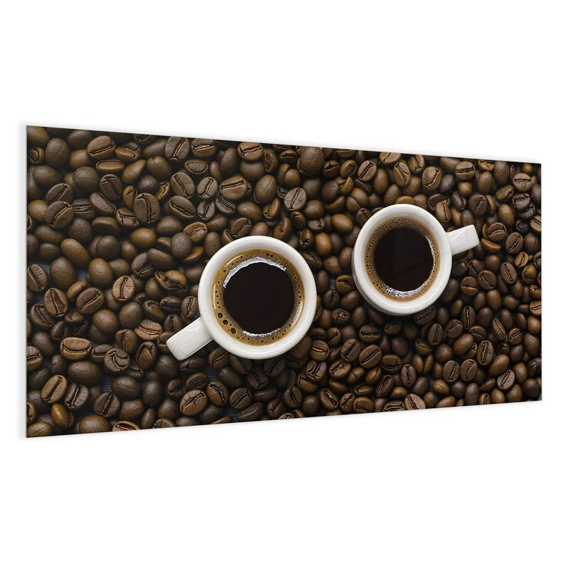 Magnettafel - Kaffeebohnen und Tassen