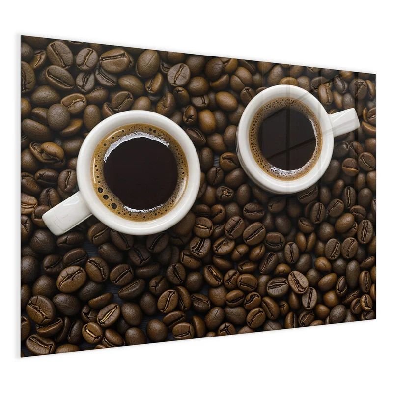 Magnettafel - Kaffeebohnen und Tassen