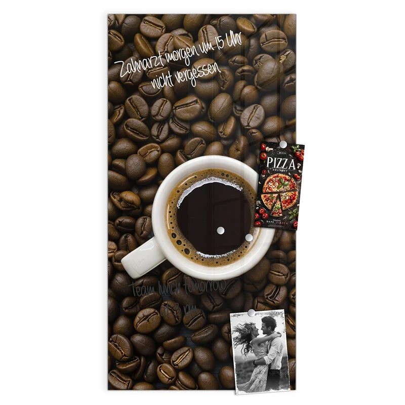 Magnettafel - Kaffeebohnen und Tassen