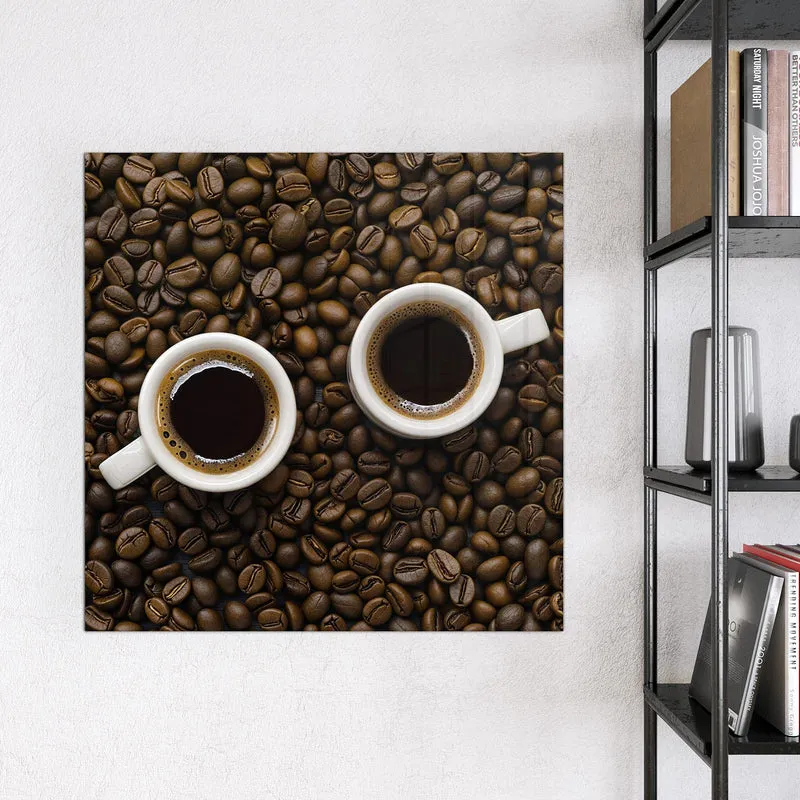 Magnettafel - Kaffeebohnen und Tassen