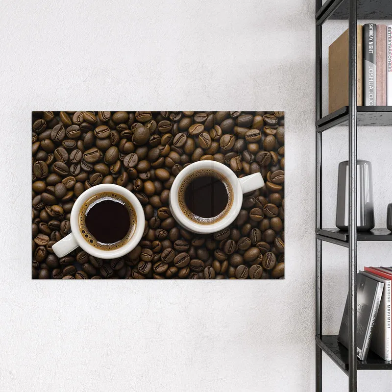 Magnettafel - Kaffeebohnen und Tassen
