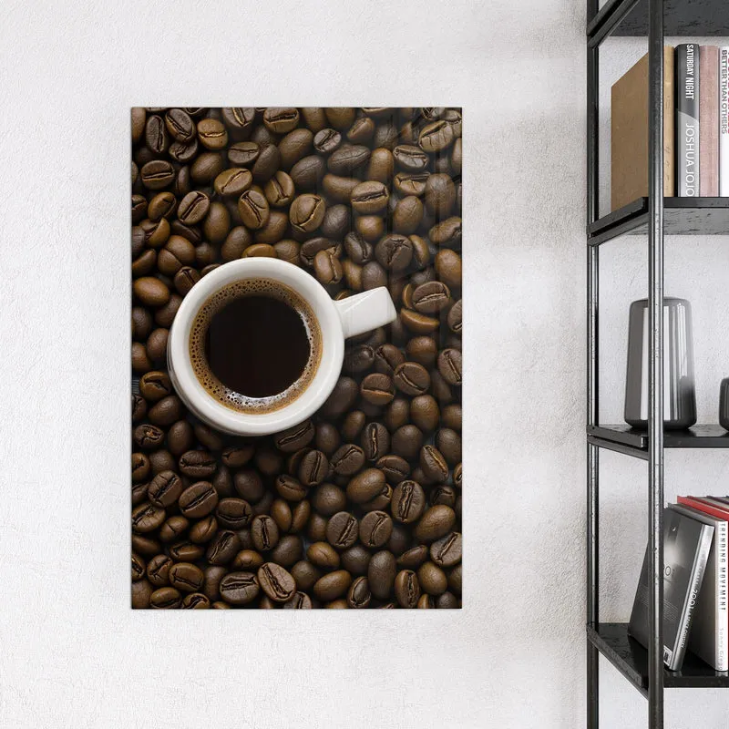 Magnettafel - Kaffeebohnen und Tassen
