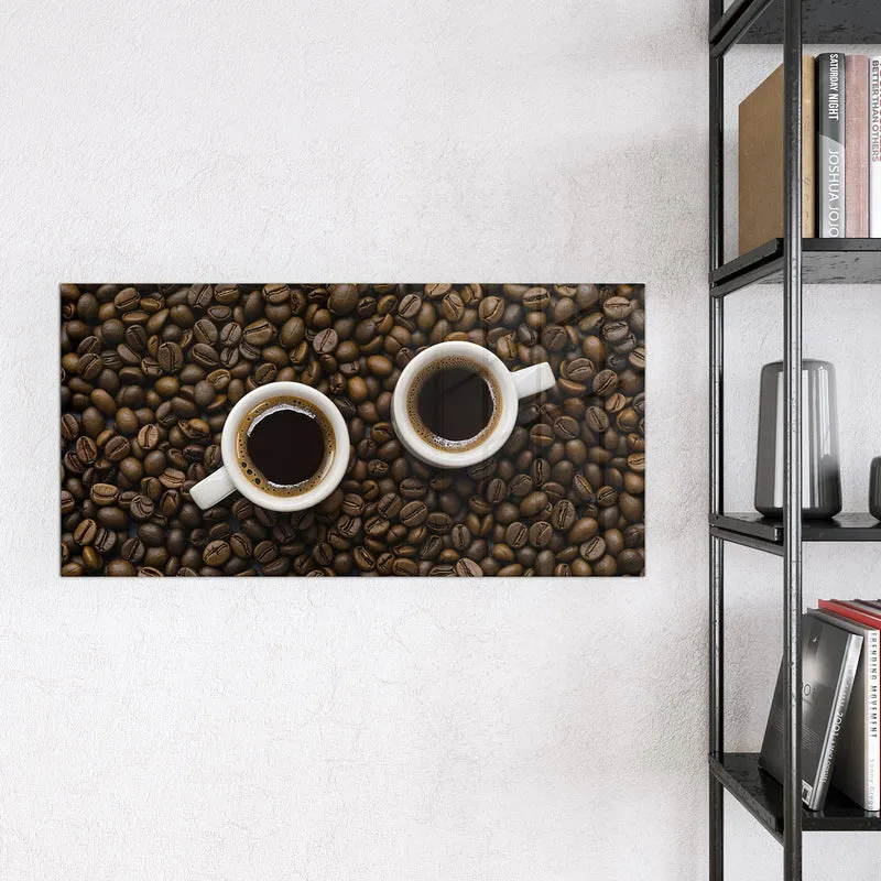 Magnettafel - Kaffeebohnen und Tassen