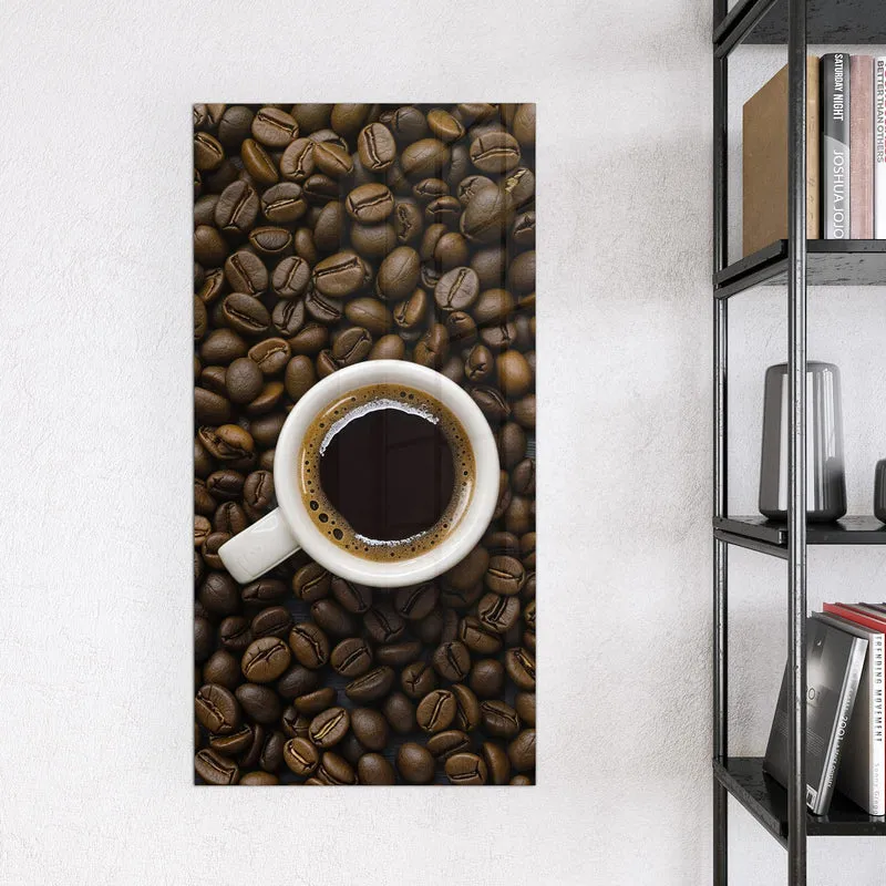 Magnettafel - Kaffeebohnen und Tassen