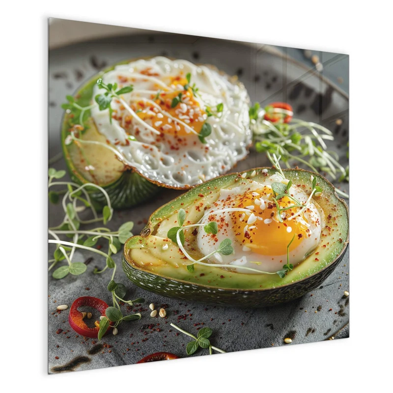 Magnettafel - Ei in Avocadohälften