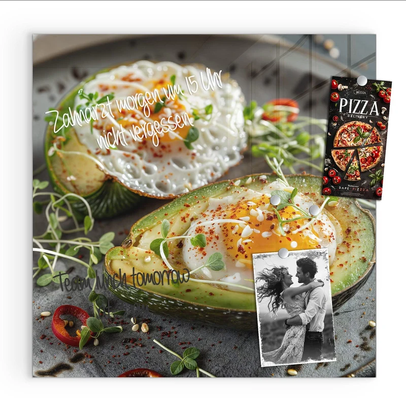 Magnettafel - Ei in Avocadohälften