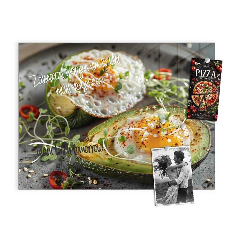 Magnettafel - Ei in Avocadohälften