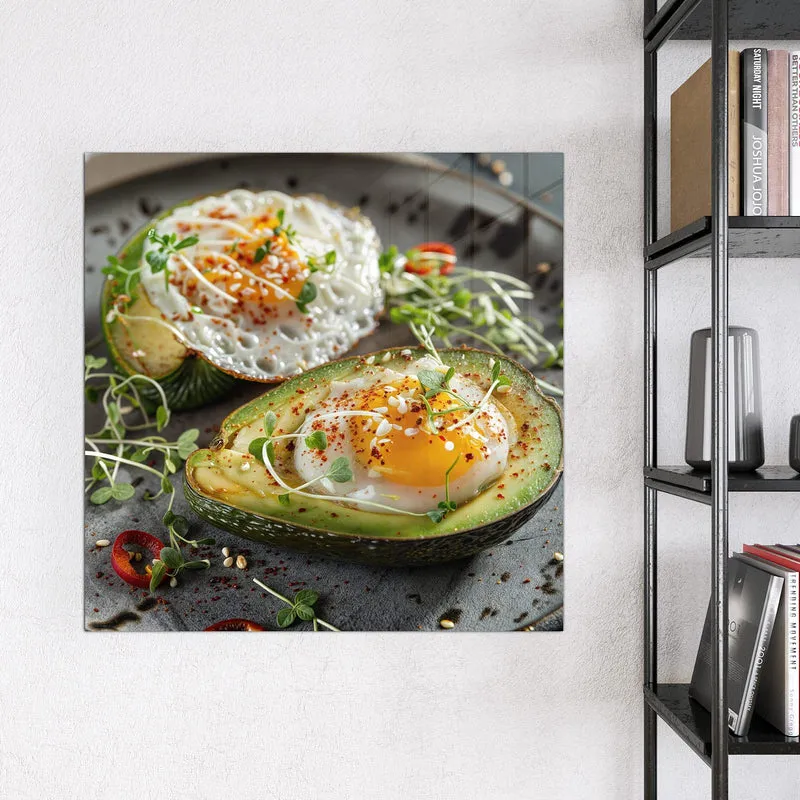 Magnettafel - Ei in Avocadohälften