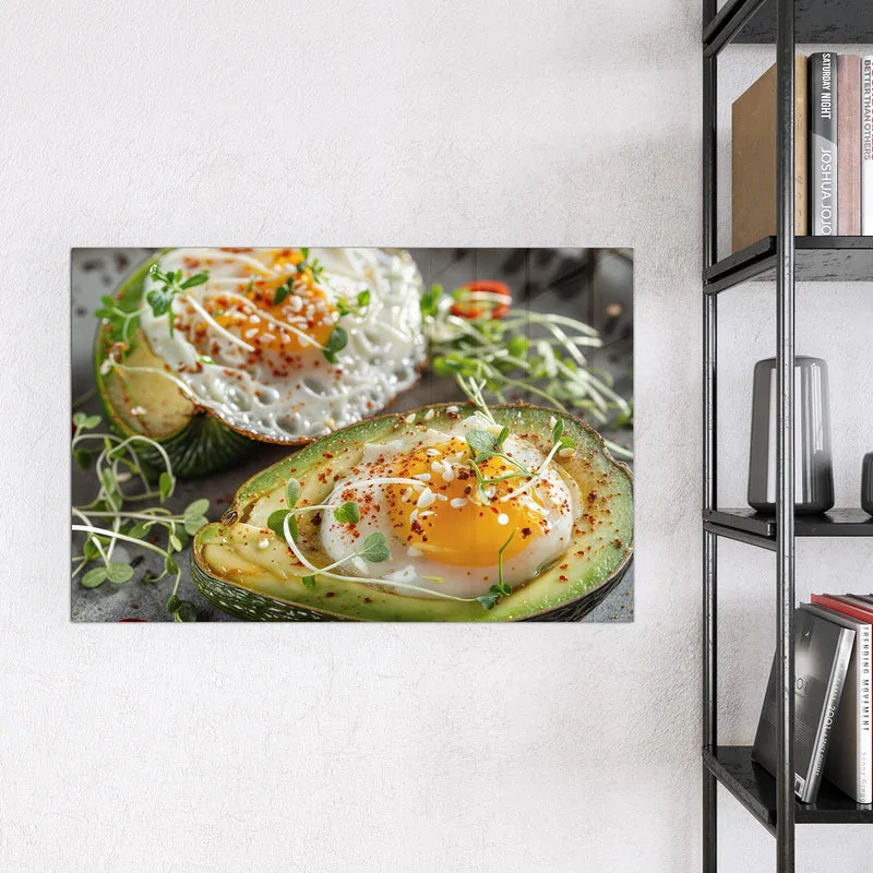 Magnettafel - Ei in Avocadohälften