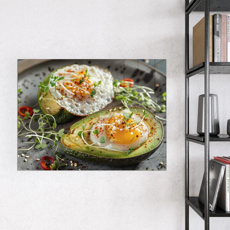 Magnettafel - Ei in Avocadohälften