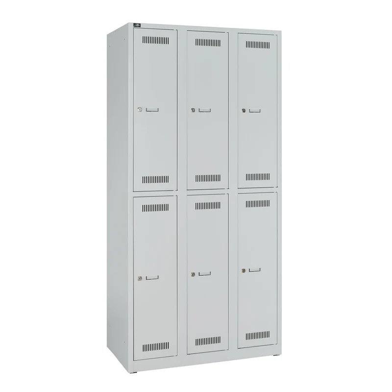 Garderobenschrank LIGHT | 3 Abteile je 2 Fächer übereinander