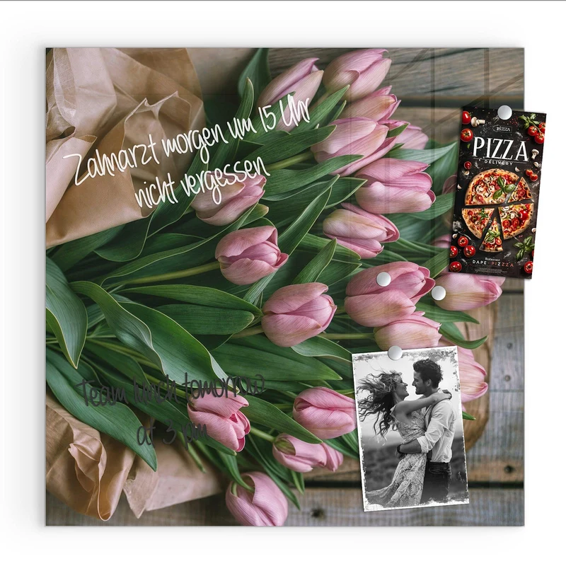 Magnettafel - Rosa Tulpenstrauß