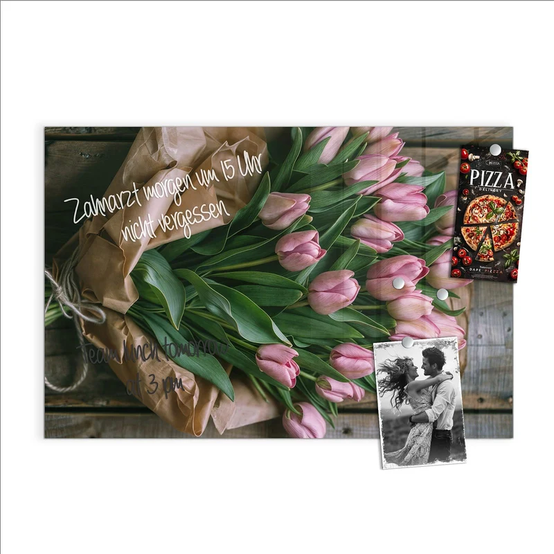 Magnettafel - Rosa Tulpenstrauß
