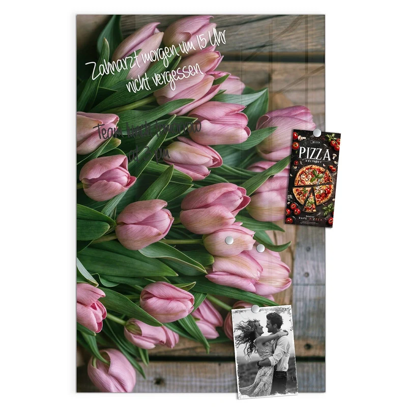 Magnettafel - Rosa Tulpenstrauß