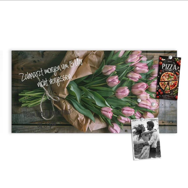 Magnettafel - Rosa Tulpenstrauß