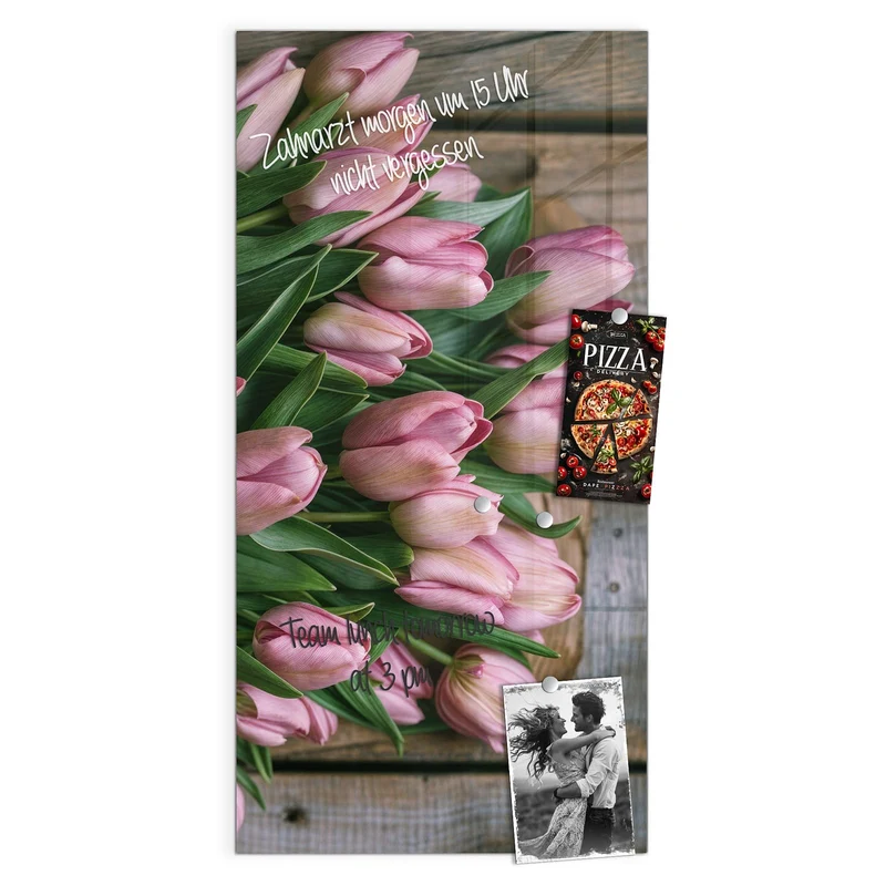 Magnettafel - Rosa Tulpenstrauß