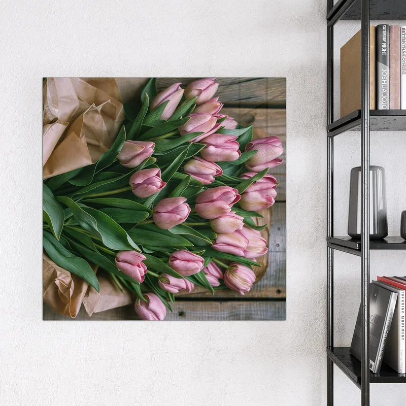 Magnettafel - Rosa Tulpenstrauß