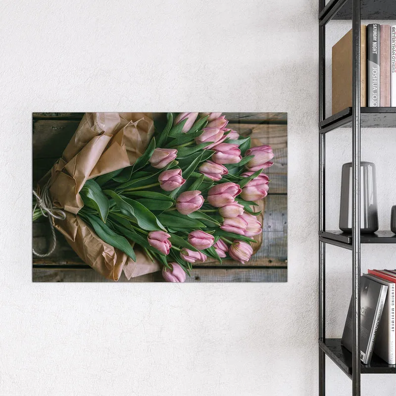 Magnettafel - Rosa Tulpenstrauß