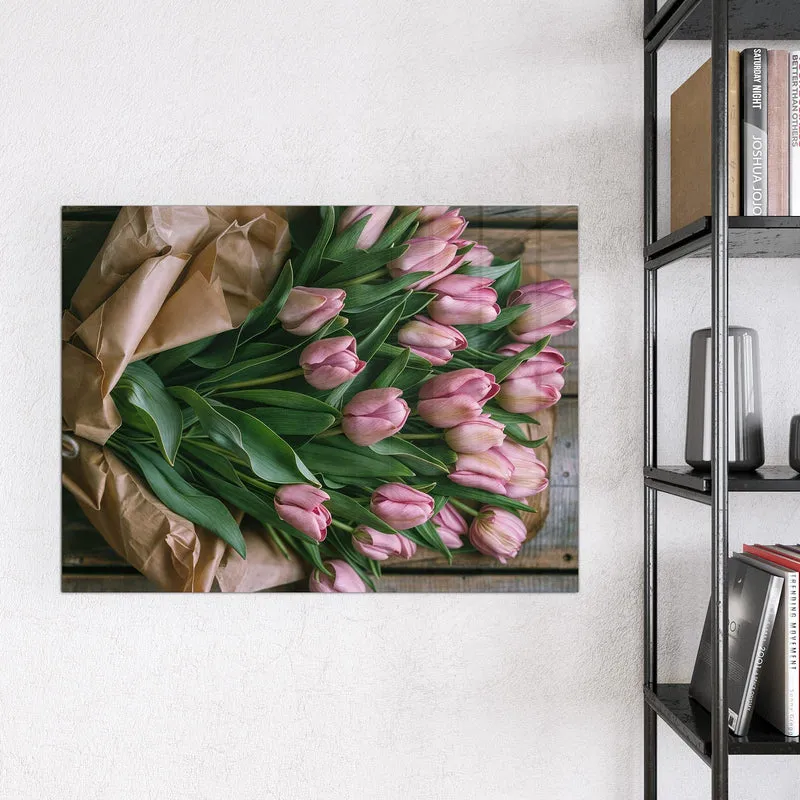 Magnettafel - Rosa Tulpenstrauß