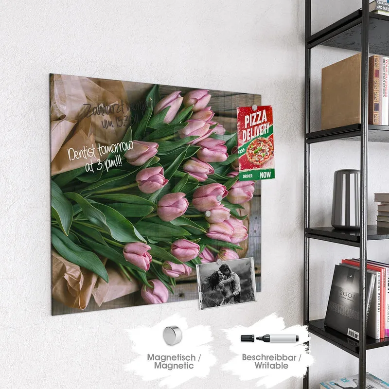 Magnettafel - Rosa Tulpenstrauß
