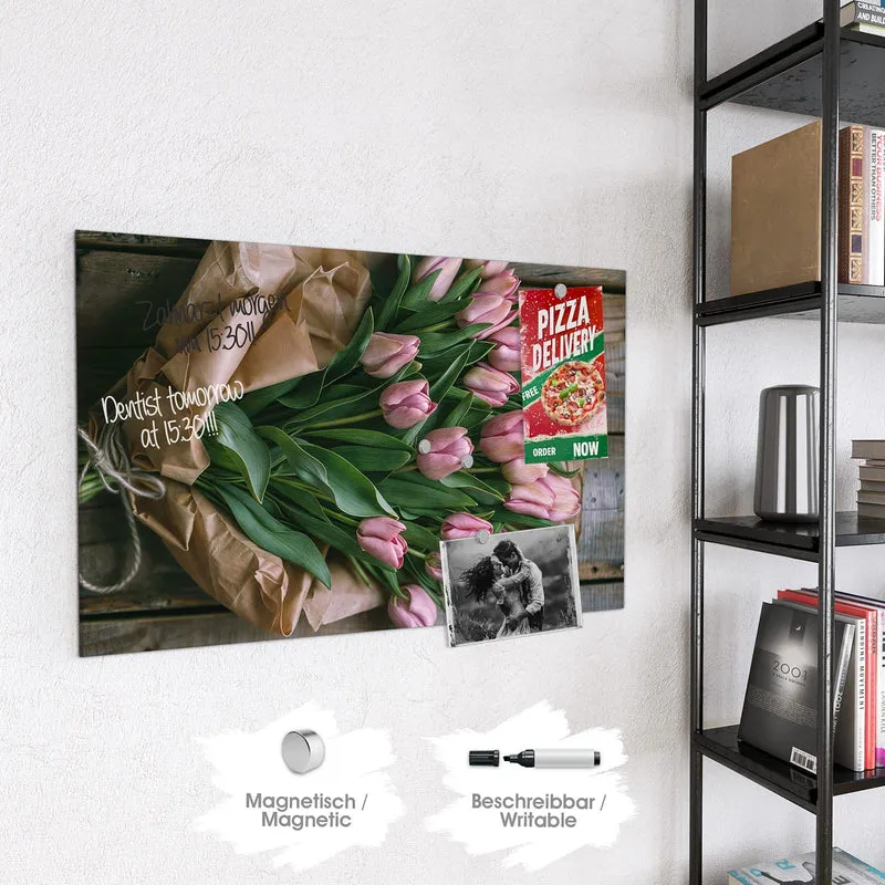 Magnettafel - Rosa Tulpenstrauß
