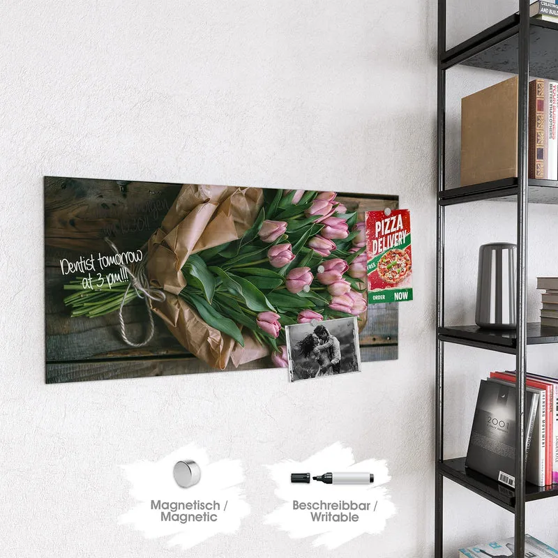 Magnettafel - Rosa Tulpenstrauß