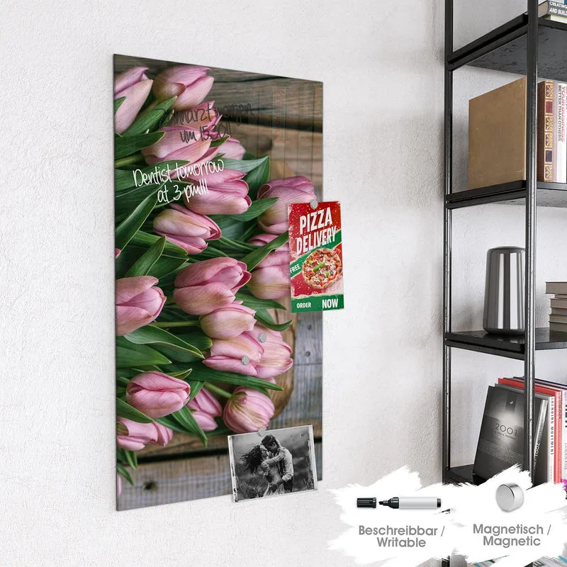 Magnettafel - Rosa Tulpenstrauß