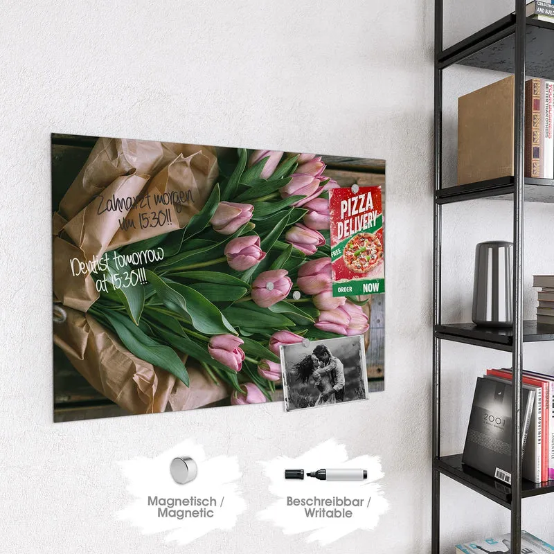Magnettafel - Rosa Tulpenstrauß