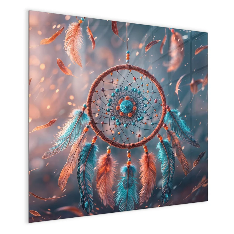 Magnettafel - Traumfänger mit Federn