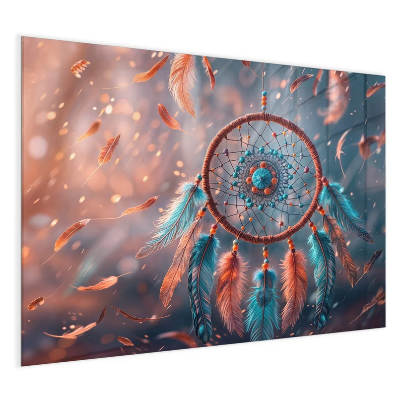 Magnettafel - Traumfänger mit Federn