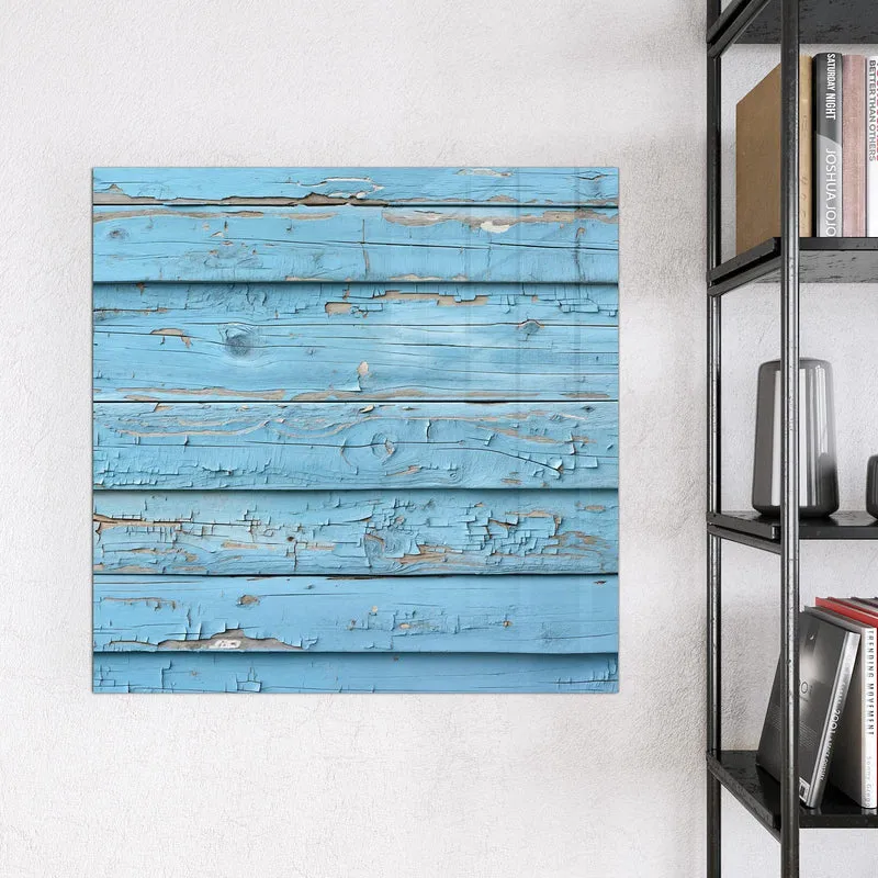 Magnettafel - Blaues Vintage-Holz
