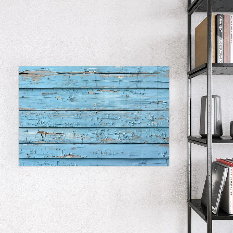 Magnettafel - Blaues Vintage-Holz