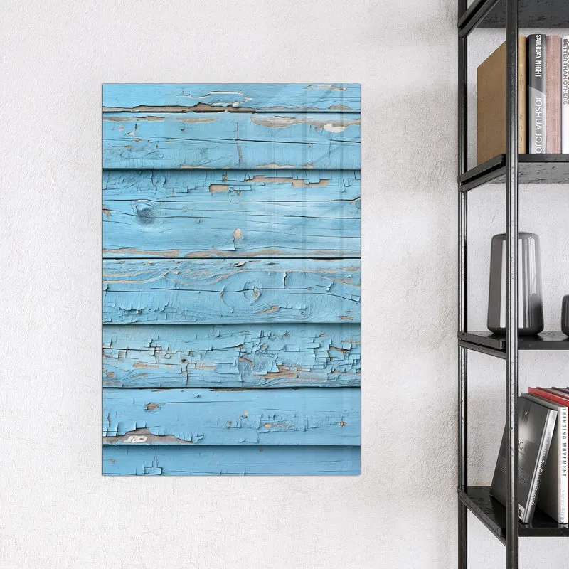 Magnettafel - Blaues Vintage-Holz