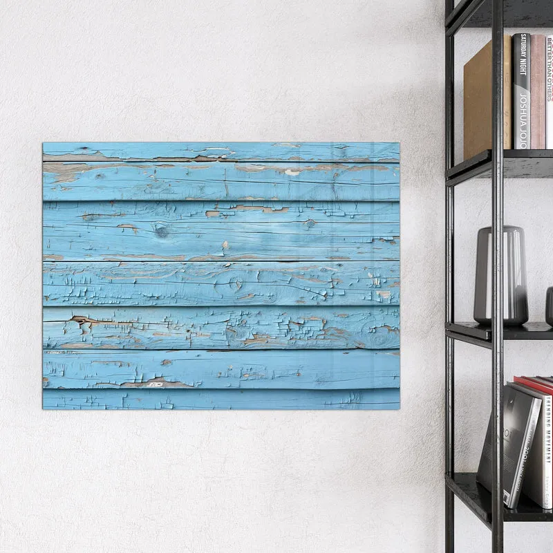Magnettafel - Blaues Vintage-Holz