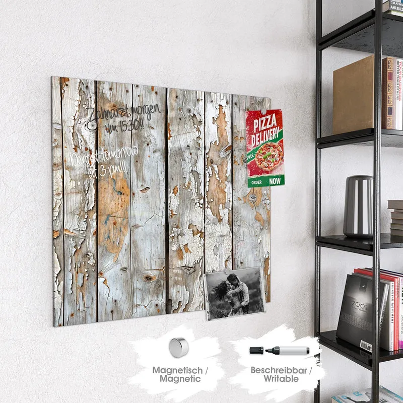 Magnettafel - Weißes Altholz