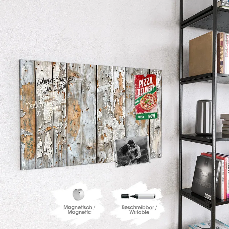Magnettafel - Weißes Altholz