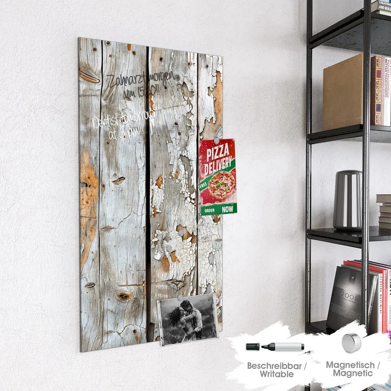 Magnettafel - Weißes Altholz